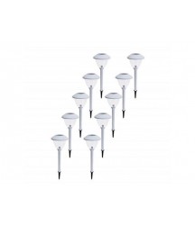 energizer 10 pack stainless steel led solar path lights ... white