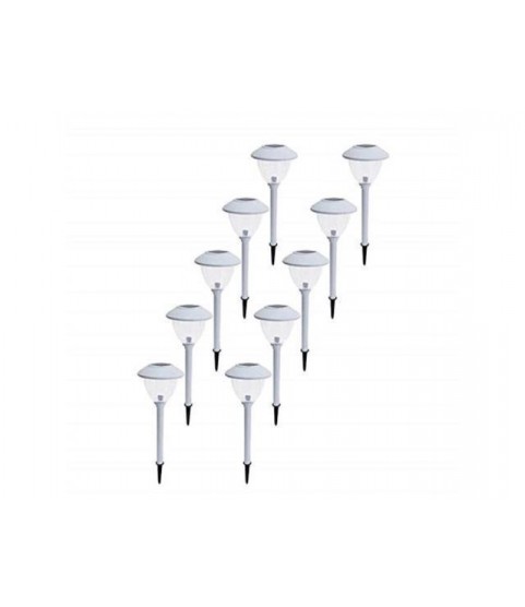 energizer 10 pack stainless steel led solar path lights ... white