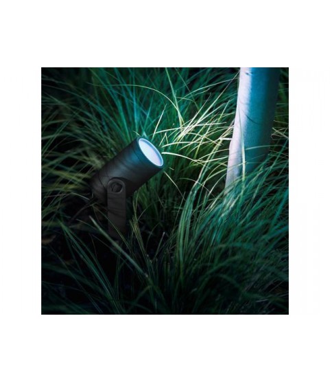 Hue White and Color Ambiance Lily Black Outdoor Integrated LED Landscape Smart Wireless Lights (3-Pack)