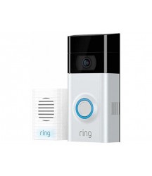 RING Video Doorbell 2 w/Bonus Chime and 1 Year Ring Video Cloud Recording