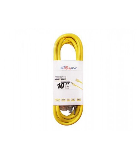 10 Pack - 16/3 10 ft. SJTW Lighted End Heavy Duty Extension Cord (10 feet)