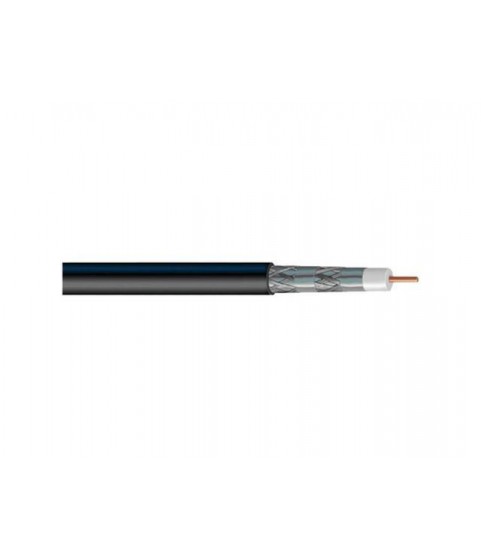 Vextra RA15607 Quad-Shield Rg6 Solid Copper Coaxial Cable, 1000 ft. - Black
