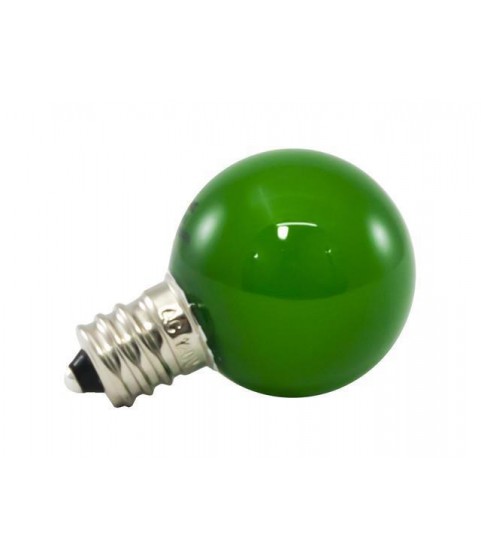 25PK - G30 Globe LED 0.5W FROSTED GLASS 120V E12 GREEN Dimmable