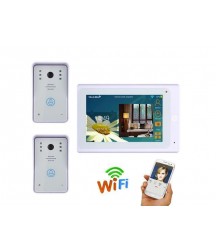 7inch TFT Wired / Wireless Wifi IP Video Door Phone Doorbell Intercom  System with 2 X 1000TVL Wired Camera Night Vision