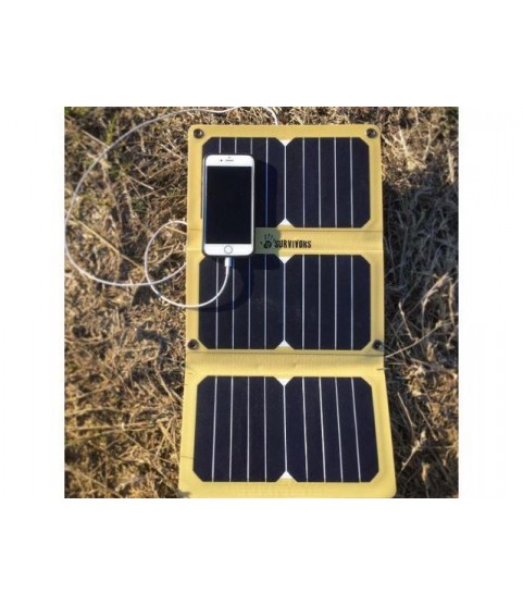 12 Survivors SolarFlare 16 Solar Charging Panel, 15.9 Watt Capacity, Black, 10.1