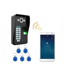 Wifi Fingerprint Password Intercom System IR Night Vision Motion detection alarm