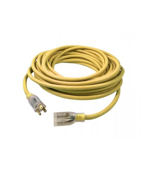 USW 10/3 100ft Heavy Duty Yellow Extension Cord with Lighted Plug