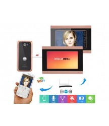 7inch TFT LCD 2 Monitors Wired Wifi Video Door Phone Doorbell Intercom Entry System with 1000TVL Wired Camera Night Vision