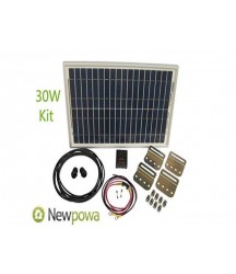 Newpowa 30w Watt Panel 12v Solar Battery Charging System Kit Marine RV DIY(Phocos controler + Mounting hardware + Cable w/ fuse)
