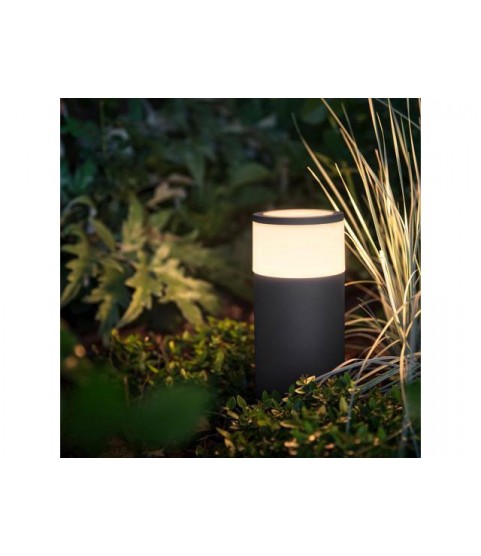 Hue White and Color Ambiance Calla Waterproof Black Outdoor Smart Integrated LED Bollard Landscape Path Light Extension