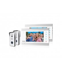 TMEZON New 1080P HD Video Doorbell Door Phone Intercom System Door Entry Kit with 2x 7 inch Monitor and 2x HD Outdoor Camera,Automatically Snapshot/Recording