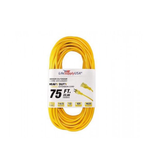 10 Pack - 14/3 75 ft. SJTW Lighted End Heavy Duty Extension Cord