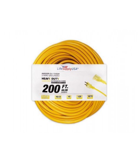 10/3 200 ft. SJTW Lighted End Heavy Duty Extension Cord (200 feet)