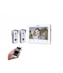 TMEZON Wireless Video Door Phone Doorbell Intercom System, 10 Inch Wifi Monitor 2x720P Wired Outdoor Camera,Night Vision,Touch Screen,Motion Detection,Remote Unlocking, Talking, Recording, Snapshot