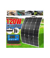 KINCO 120W 18V Flexible Solar Panel Solar Cell + 10/20/30/40/50A PWM Charge Controller for Outdoor Phone Lighting RV Boat Car