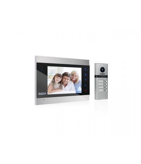 TMEZON Video Doorbell Door Phone Intercom System with 7 inch Monitor Multi-Families Entry Doorbell Outdoor Camera, Automatically Snapshot/Recording