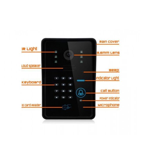 9 inch 900TVL RFID Password Recording Video Door Phone Intercom Rainproof Night Vision with Wireless Remote Control Unlock