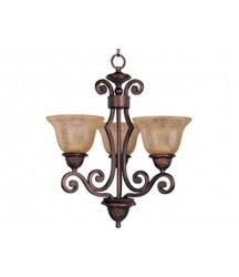 Maxim Lighting 11235SAOI Symphony 3 Light -Tier Chandelier in Oil Rubbed Bronze with Screen Amber Glass