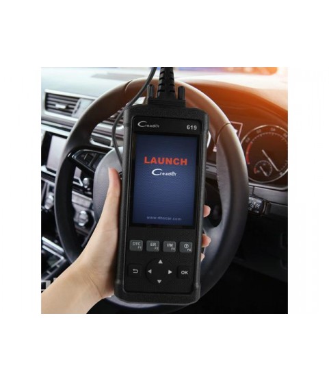 Launch OBD2 Scanner ABS SRS Airbag System Diagnosis Read & Clear Fault Error Codes Check Engine Light Code Reader O2 Sensor Monitor Test OBDII Automotive Diagnostic Scan Tool CR619