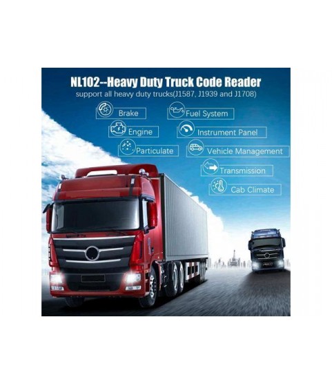 Nexas NL102 HD OBD2 EOBD Scanner for Heavy Duty Truck 24V Truck Cars Transmission ABS Brake ESP EPS Check Engine Light Code Reader Clear Error Codes OBDII Diagnostic Scan Tool
