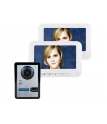 7 Inch color TFT LCD 2 Monitors Video Door Phone Doorbell Intercom Kit 1-camera 2-monitor Night Vision