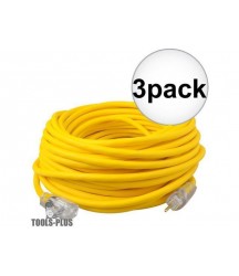 Coleman Cable 01689 100' 12/3 SJEOW Polar/Solar Extension Cord 3-Pack