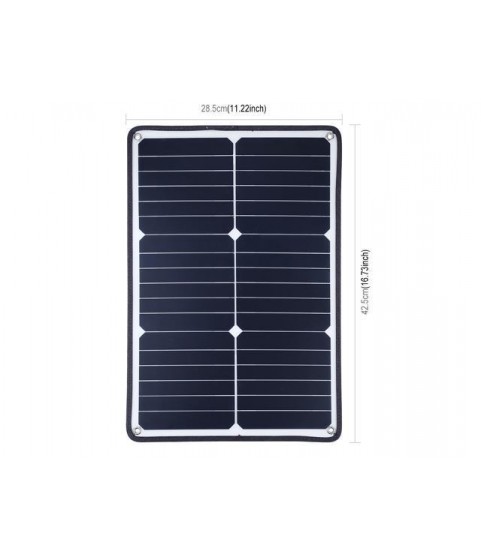HAWEEL 5 PCS 20W Monocrystalline Silicon Solar Power Panel Charger, with USB Port & Holder & Tiger Clip, Support QC3.0 and AFC