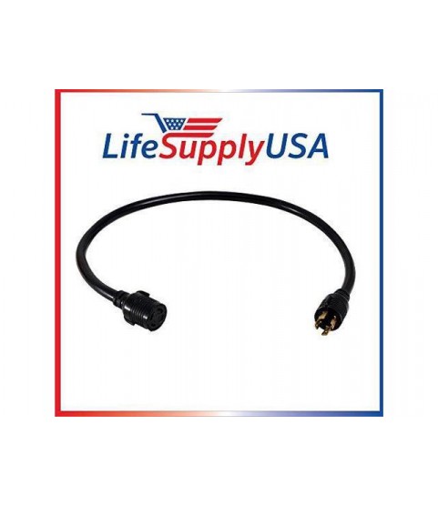 4-Prong 50 ft. L14-30P / L14-30R 30 Amp Generator Extension Cord 10AWG4 125/250V STW VELCRO STRAP UL APPROVED
