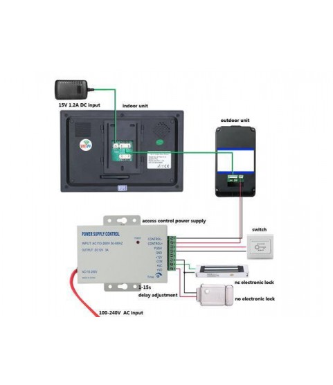 7inch 3 Monitors Wired / Wireless Wifi Fingerprint RFID Password Video Door Phone Doorbell Intercom Entry System with IR-CUT 1000TVL Wired Camera