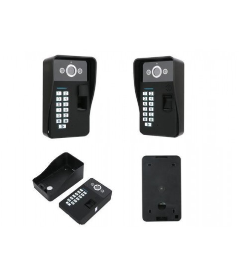 7inch 2 Monitors Wired /Wireless Wifi Video Door Phone Doorbell Intercom System with Fingerprint RFID Password IR-CUT HD 1000TVL Wired CCD Camera Night Vision
