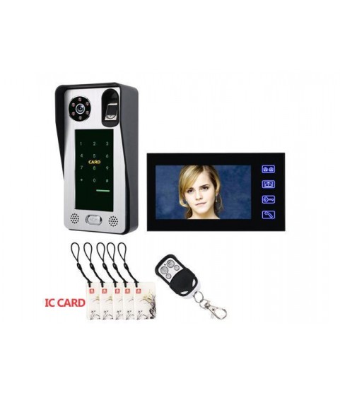 7inch Fingerprint IC Card Video Door Phone Intercom Doorbell With  Door Access Control System Night Vision Security CCTV Camera Home