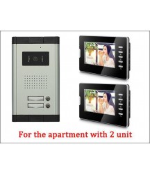 7'' LCD Monitor Wired Video Door Phone with 380TVL Camera,2 Way voice talking,Night Vision,1 Unit outdoor 2 Unit Indoor Apartment Audio Visual Entry Intercom System 1V2 Bluid in MIC