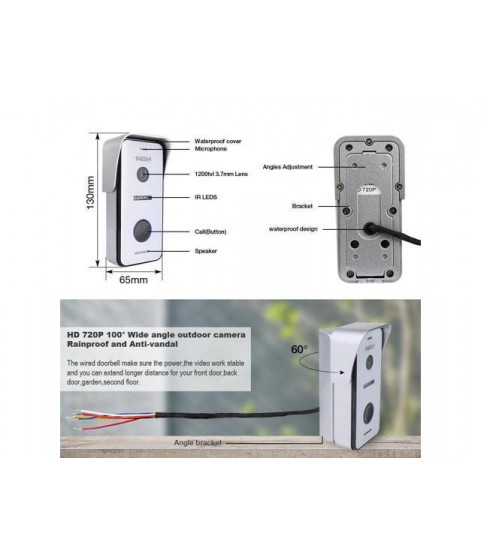 TMEZON Wireless/Wifi IP Video Doorphone Intercom Doorbell System One 10