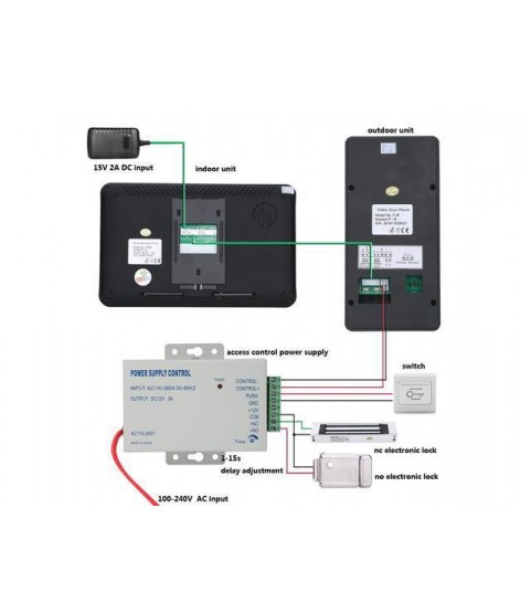 9 inch Wired Wifi Fingerprint IC Card 3 Monitors Video Door Phone Doorbell Intercom System with Door Access Control System Remote APP