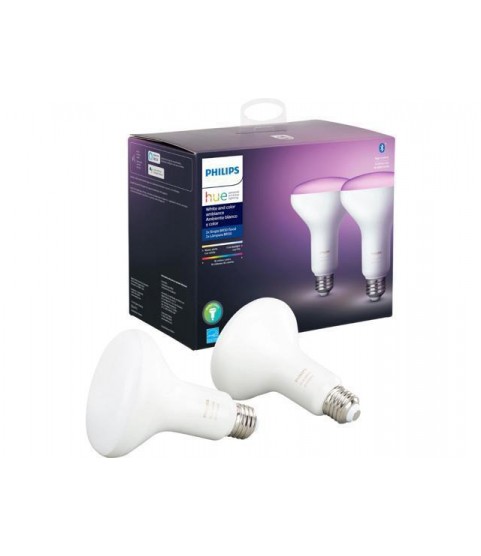Hue White & Color Ambiance A19 Bluetooth Smart LED Bulb (2-Pack) - Multicolor